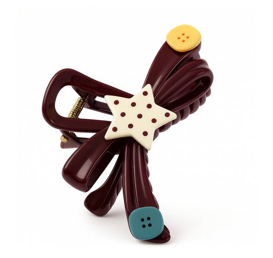 Haarspange „Star Buttons“ (11 cm)