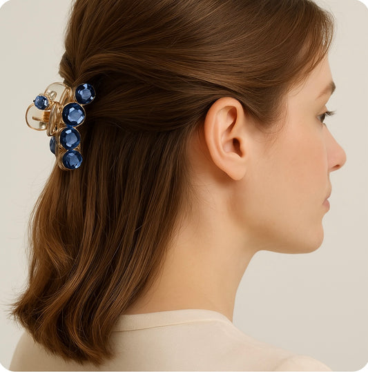 Haarspange „Crystal Blue“ (7 cm)