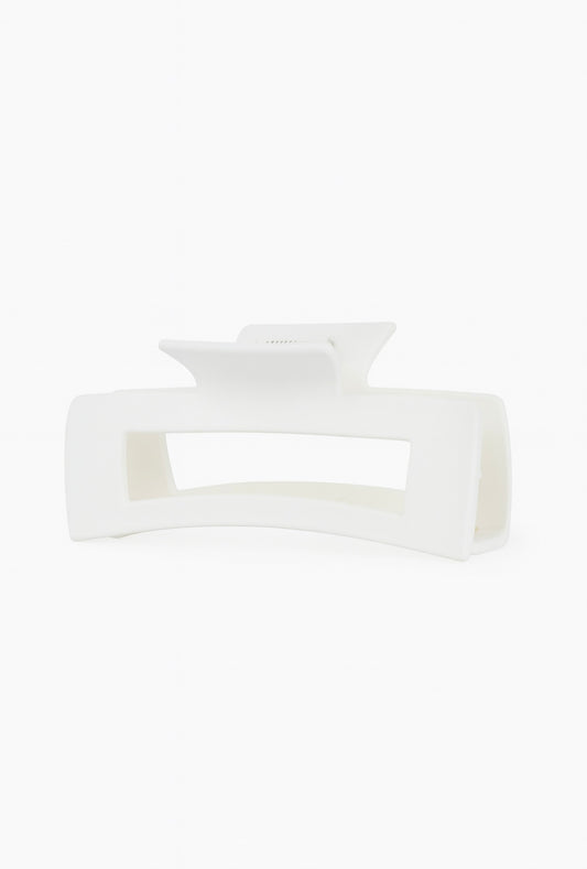 Haarspange „Glossy Ivory Rectangle“ (Groß)