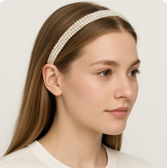 Goldener Haarreif mit Perlen