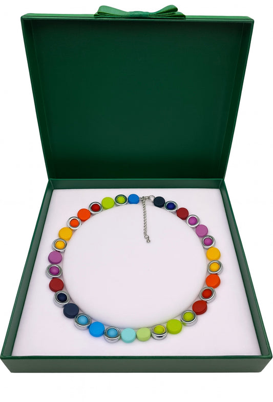 Handgefertigte Halskette "Regenbogenfarben"
