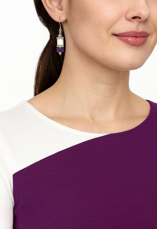 Handgefertigte Ohrringe „Viola“ – Elegante Farbkomposition