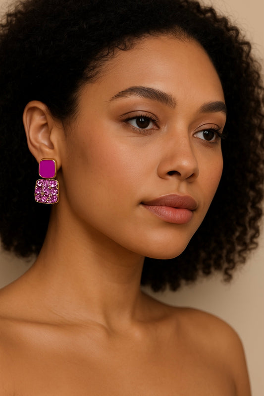 Statement Ohrringe mit Kristallen – 925 Silber