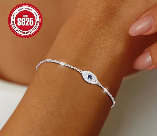 Silberarmband mit Schutzauge – 925 Sterling Silber