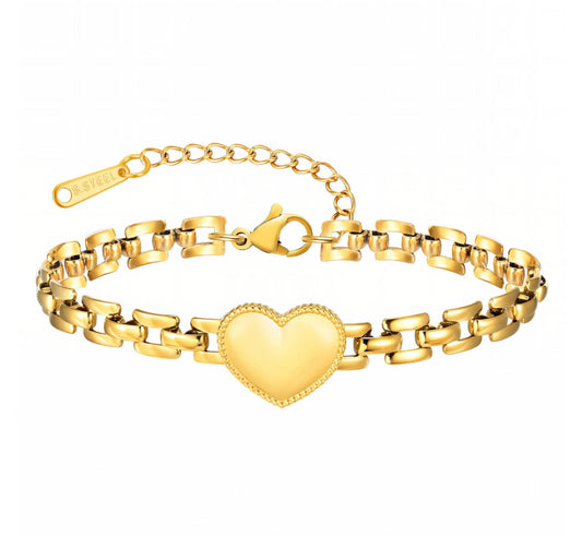 Herzarmband – 18 Karat vergoldet, hypoallergen & mit lebenslangem Glanz