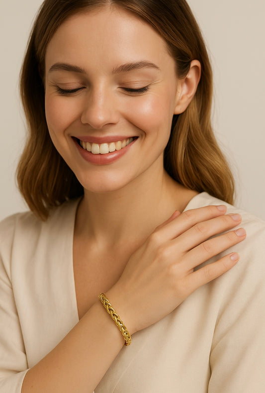 Geflochtenes Armband – 18K Vergoldet, Hypoallergen & Wasserfest