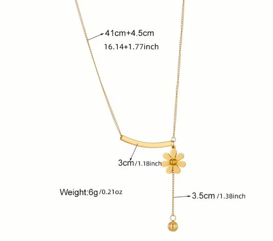 Vergoldete Halskette mit Blumenanhänger | Fleur d’Estime