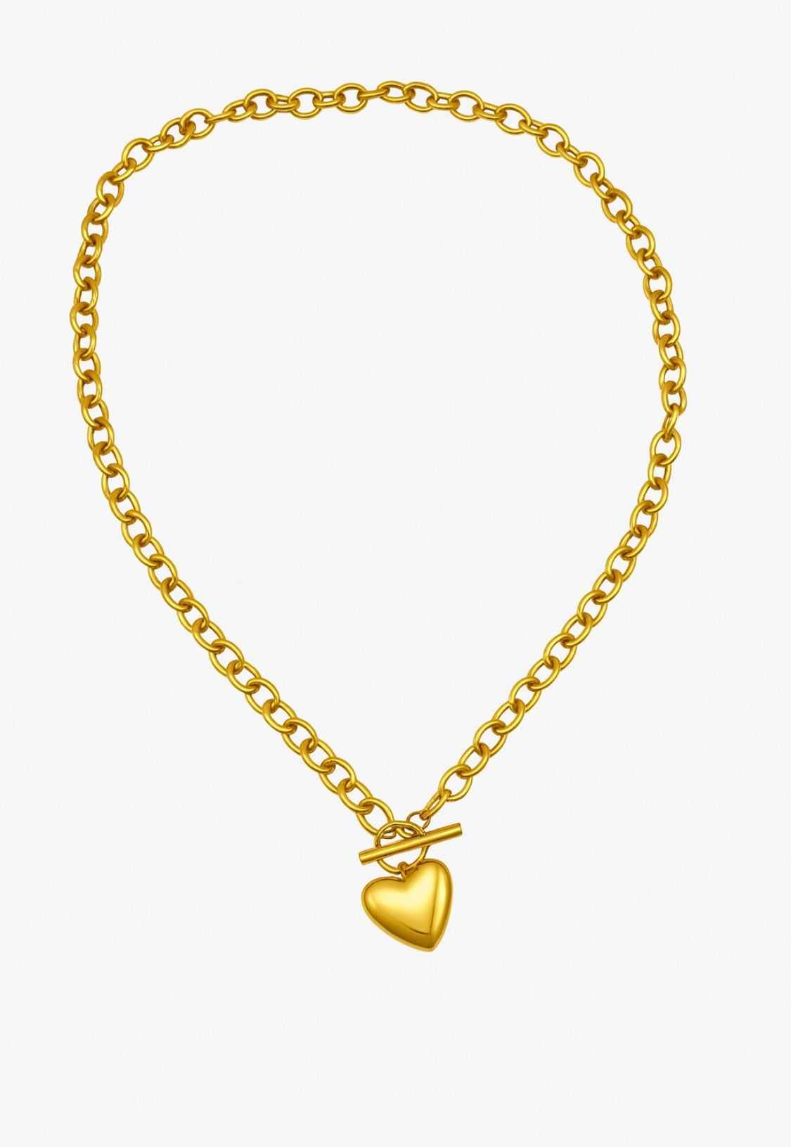 Herzanhänger Statement-Kette – 18 Karat vergoldet