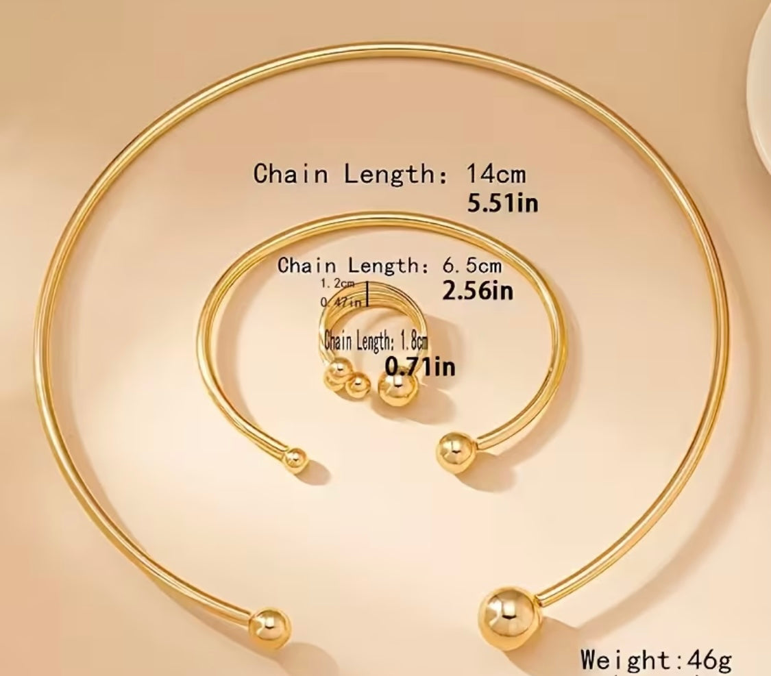 Minimalistisches Schmuckset – Edelstahl, 18K vergoldet, hypoallergen & wasserfest