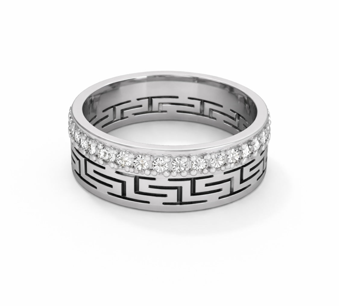 Ring „Éclat Grèce“ – Edelstahl mit Strassakzent