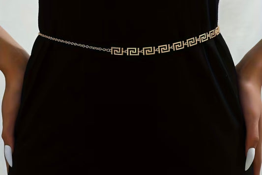 Eleganter Damen-Taillengürtel mit griechischem Muster – Gold