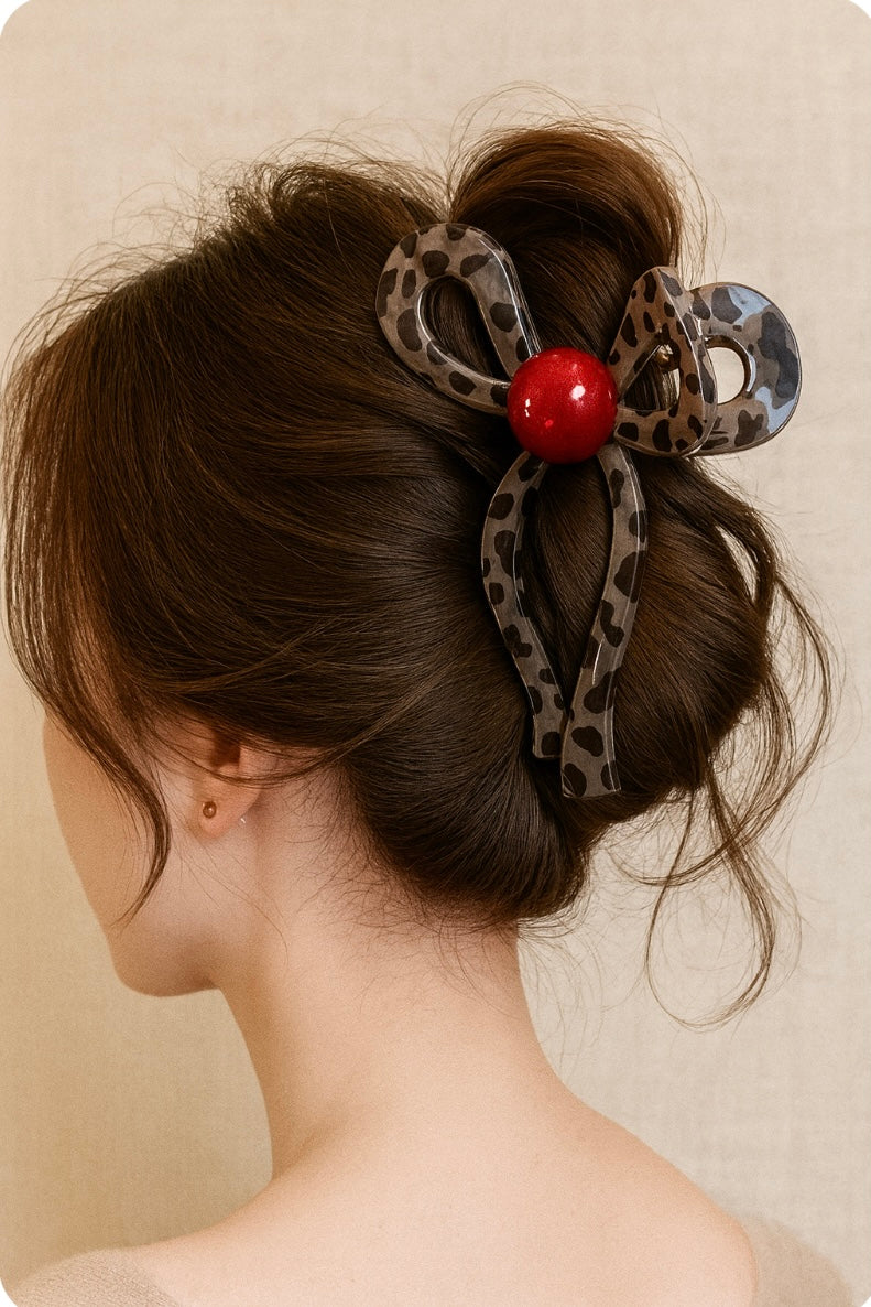 Haarspange „Leopard Bow“ (13 cm)