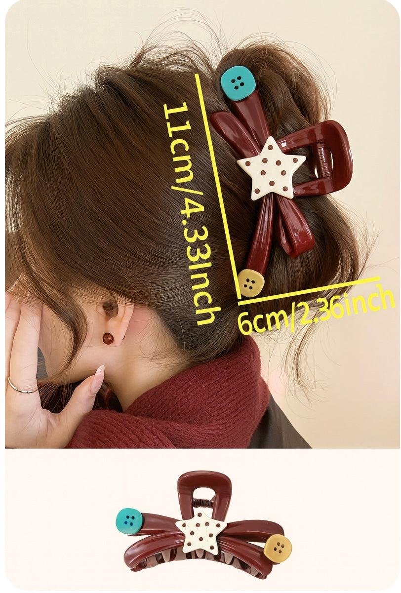 Haarspange „Star Buttons“ (11 cm)