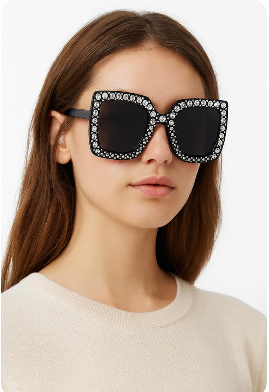 Strass Sonnenbrille „Glam Square“