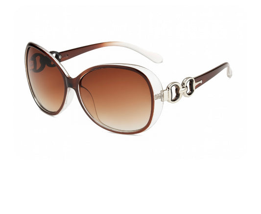 Damen-Sonnenbrille „Amber Chic“ – Oversize mit Gliederdekor
