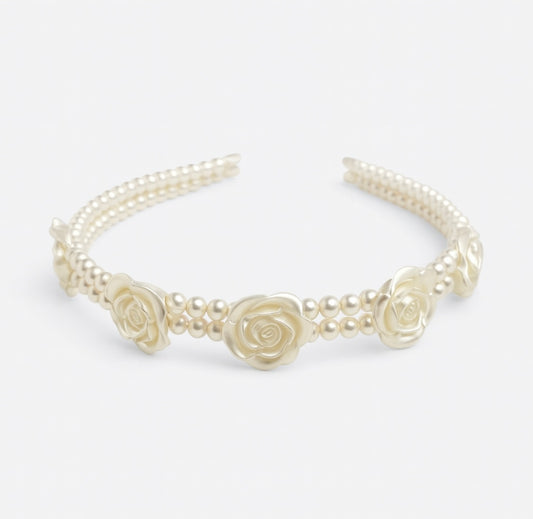 Perlen-Haarreif mit Rosen
