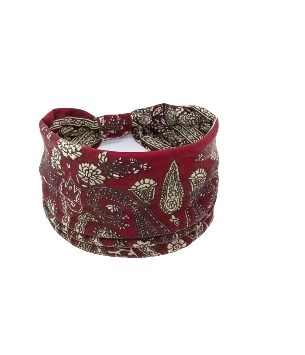 Boho Stirnband – Bandana Stil in Bordeauxrot