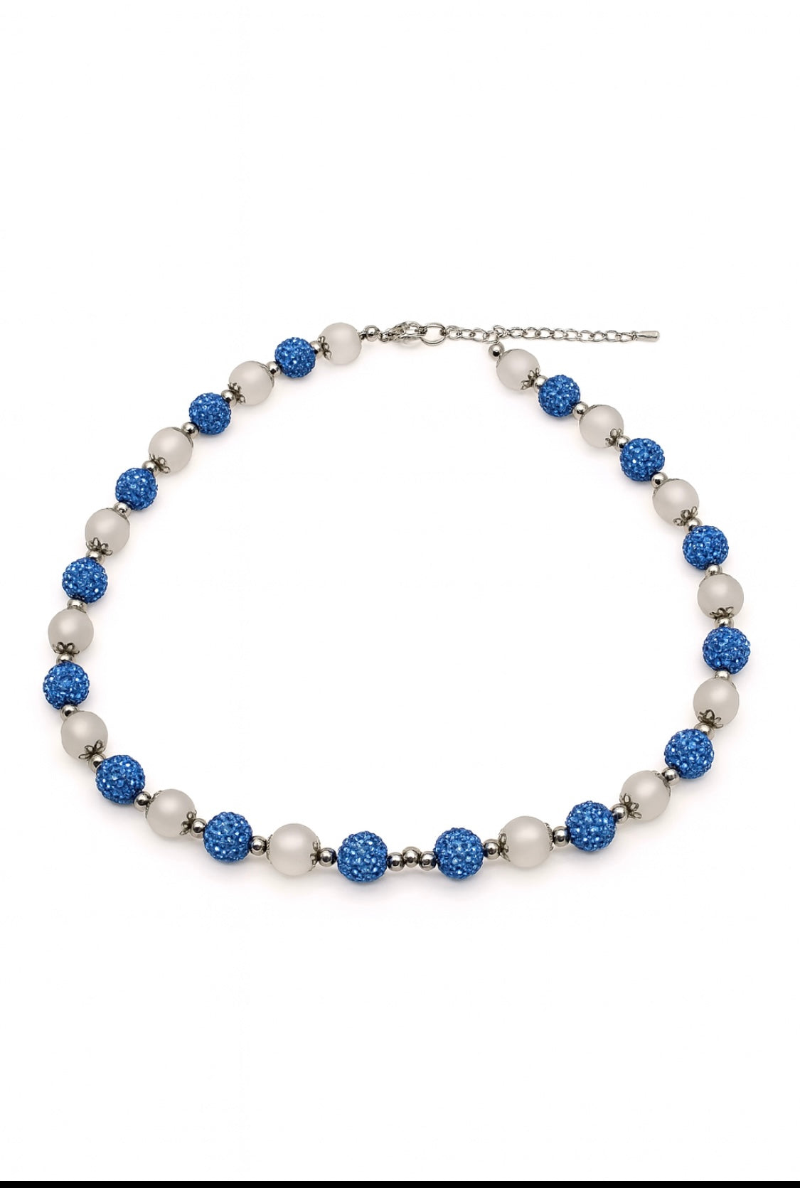 Handgefertigte Halskette „Marina Perla“ – Eleganz in Blau & Weiß
