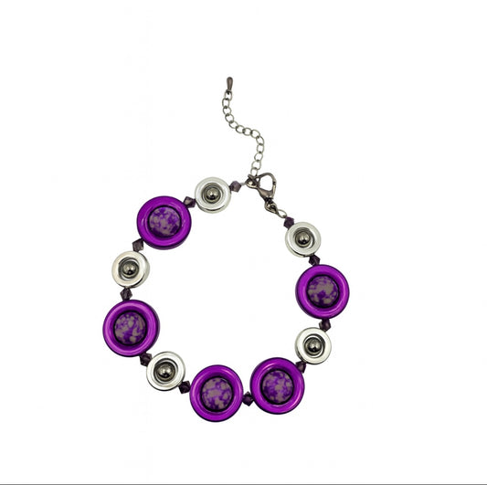 Handgemachtes Armband „Viola Circula“ – Violett & Silber im modernen Design