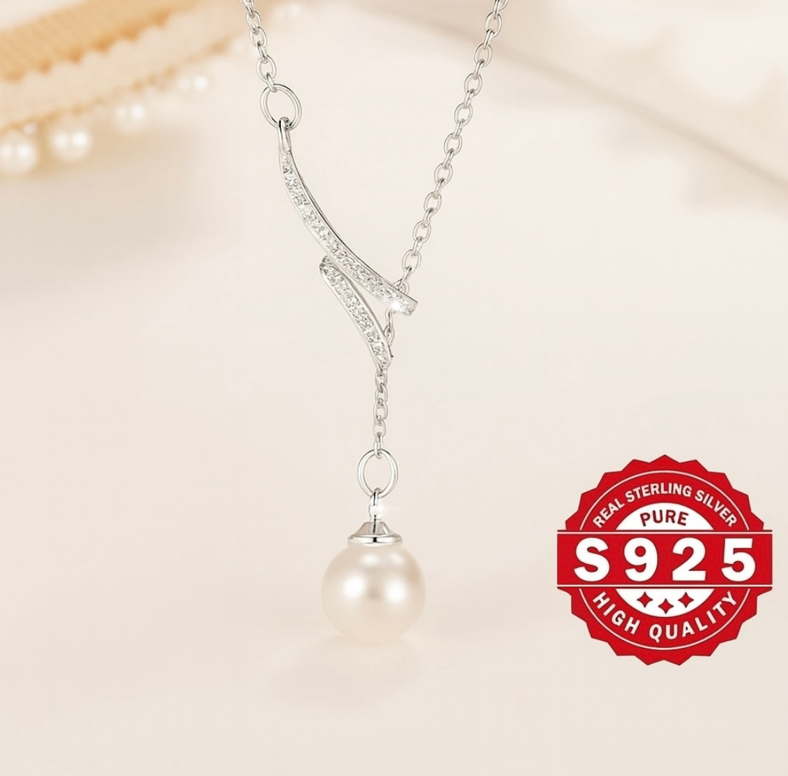 925 Silberkette mit Perle