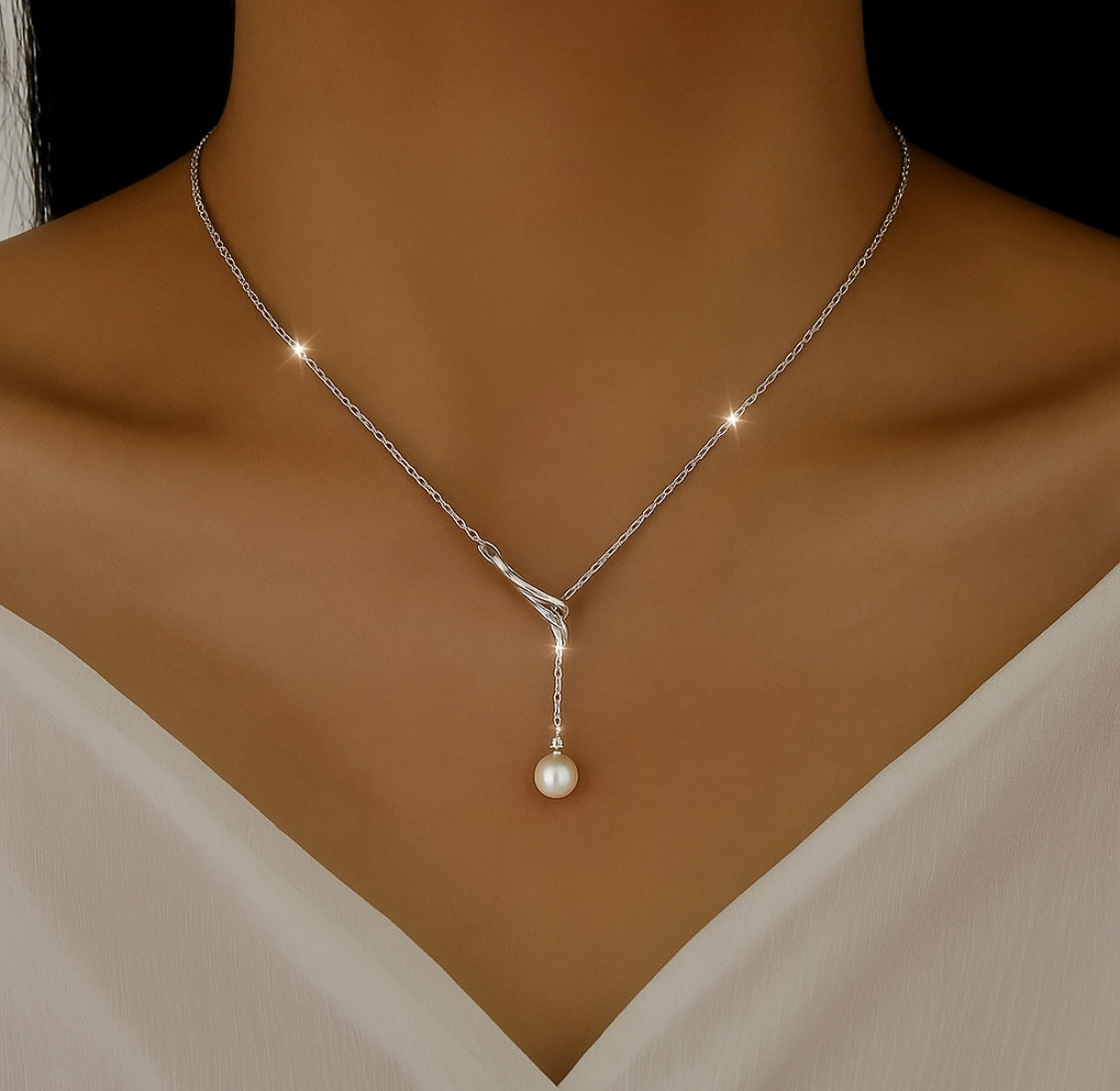 925 Silberkette mit Perle