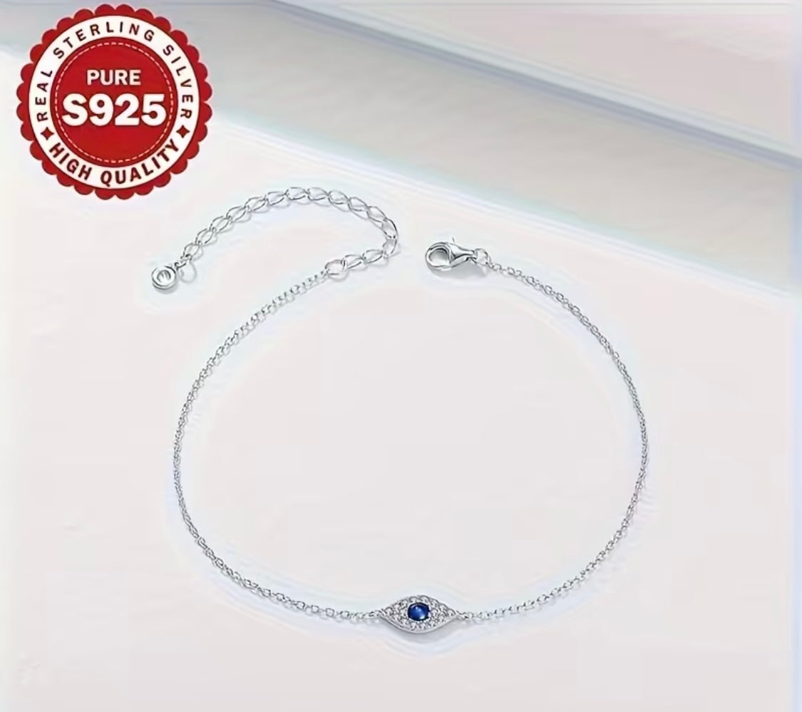 Silberarmband mit Schutzauge – 925 Sterling Silber