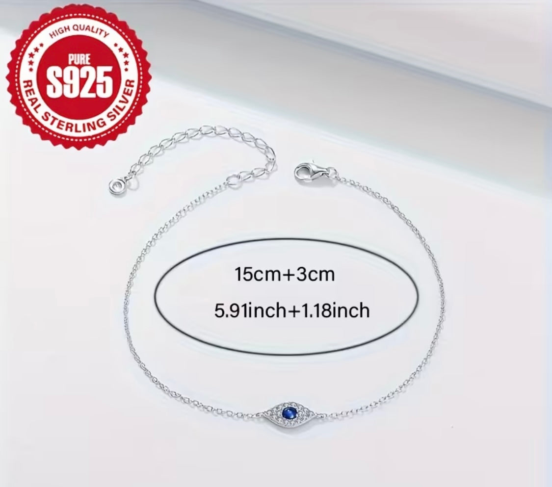 Silberarmband mit Schutzauge – 925 Sterling Silber
