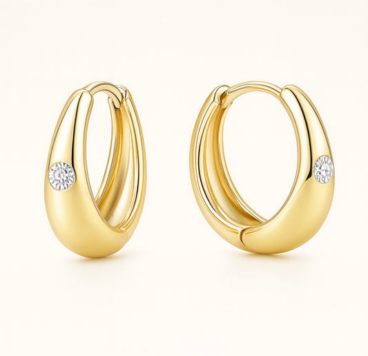 Moissanit-Creolen Gold