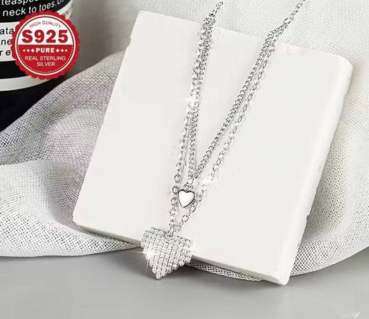 Doppel-Herz Halskette aus 925er Sterling Silber