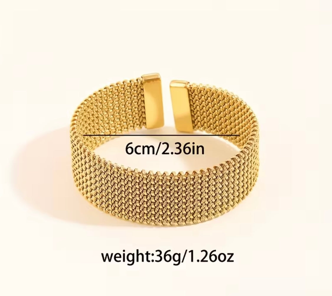 Vergoldetes Edelstahl-Armband – Mesh-Design (18K Gold)
