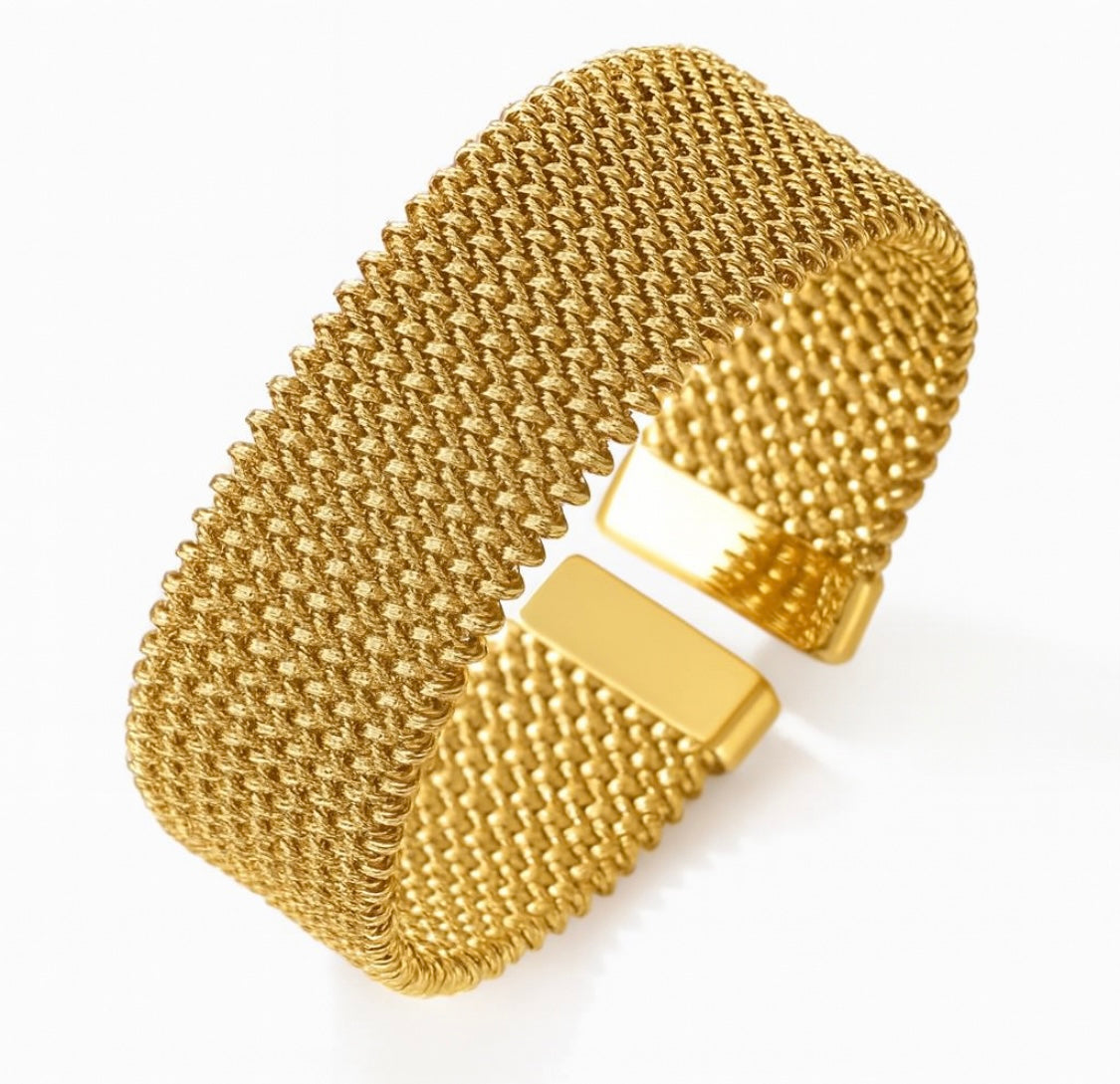 Vergoldetes Edelstahl-Armband – Mesh-Design (18K Gold)