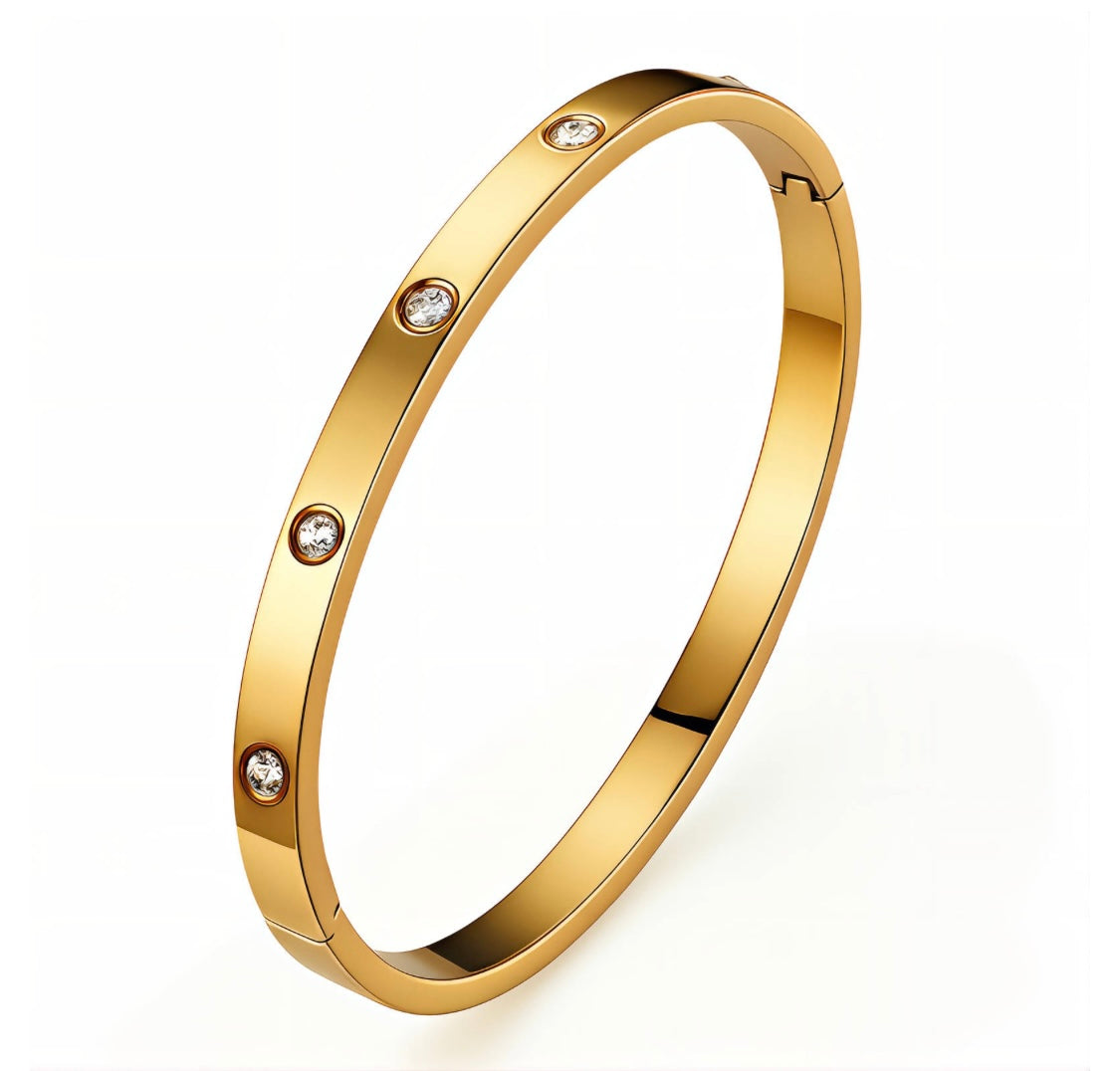 Armreif – 18 Karat vergoldet, wasserfest & hypoallergen, mit Zirkonia