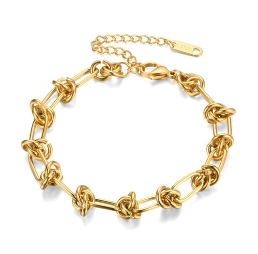 Knotenarmband – 18 Karat vergoldet, wasserfest & hypoallergen mit ewigem Glanz