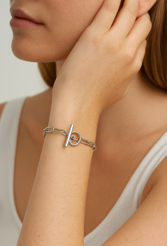 Minimalistisches Armband aus Edelstahl – mit T-Verschluss, wasserfest & hypoallergen