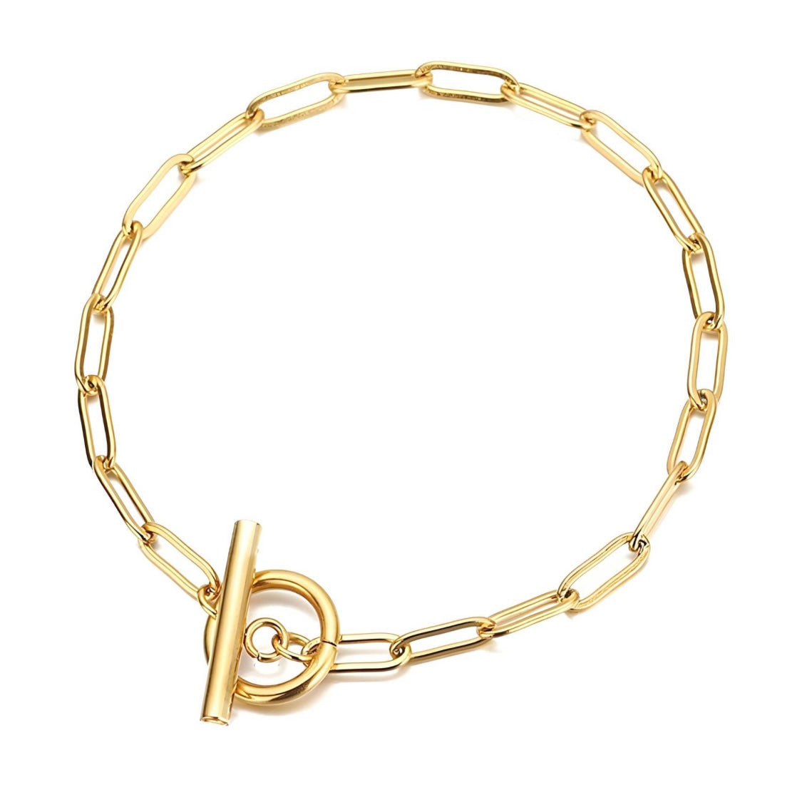 Armband mit T-Verschluss – 18K vergoldet, hypoallergen & wasserfest