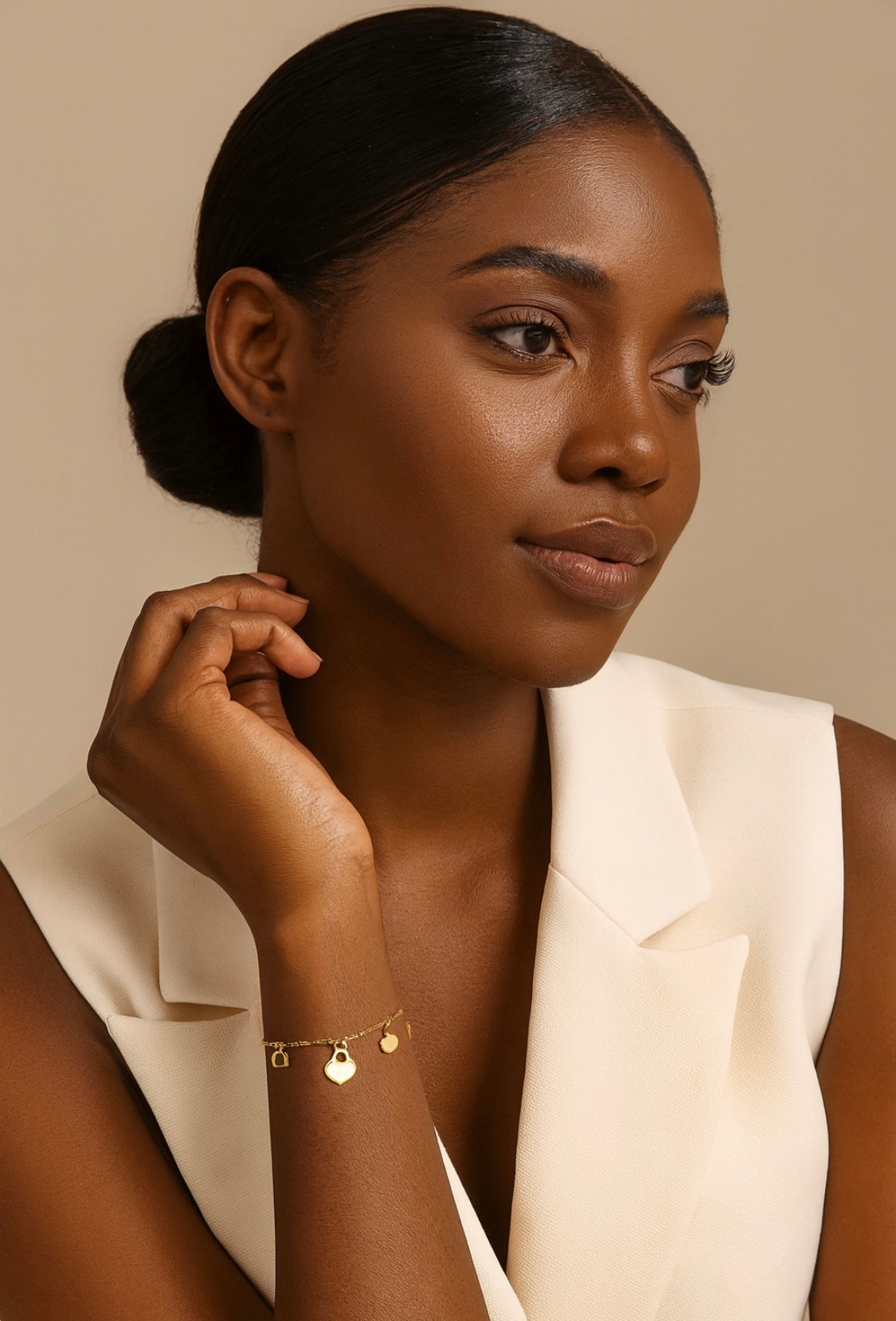 Herz Charm Armband – 18K Vergoldet, Hypoallergen & Wasserfest