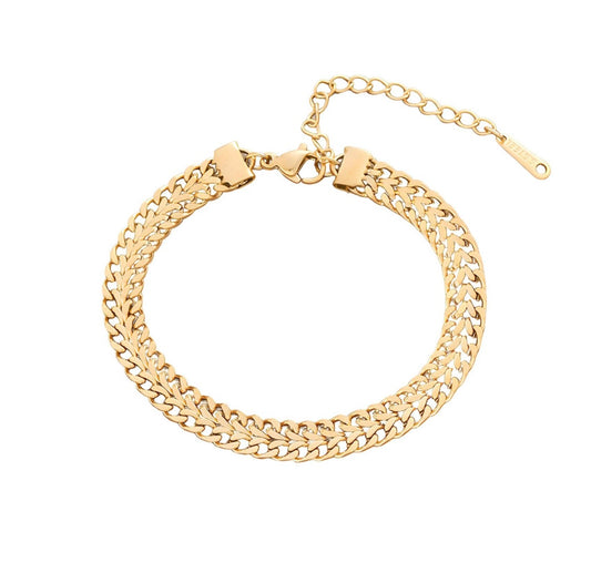 Doppelreihiges Armband – 18K Vergoldet, Wasserfest & Hypoallergen