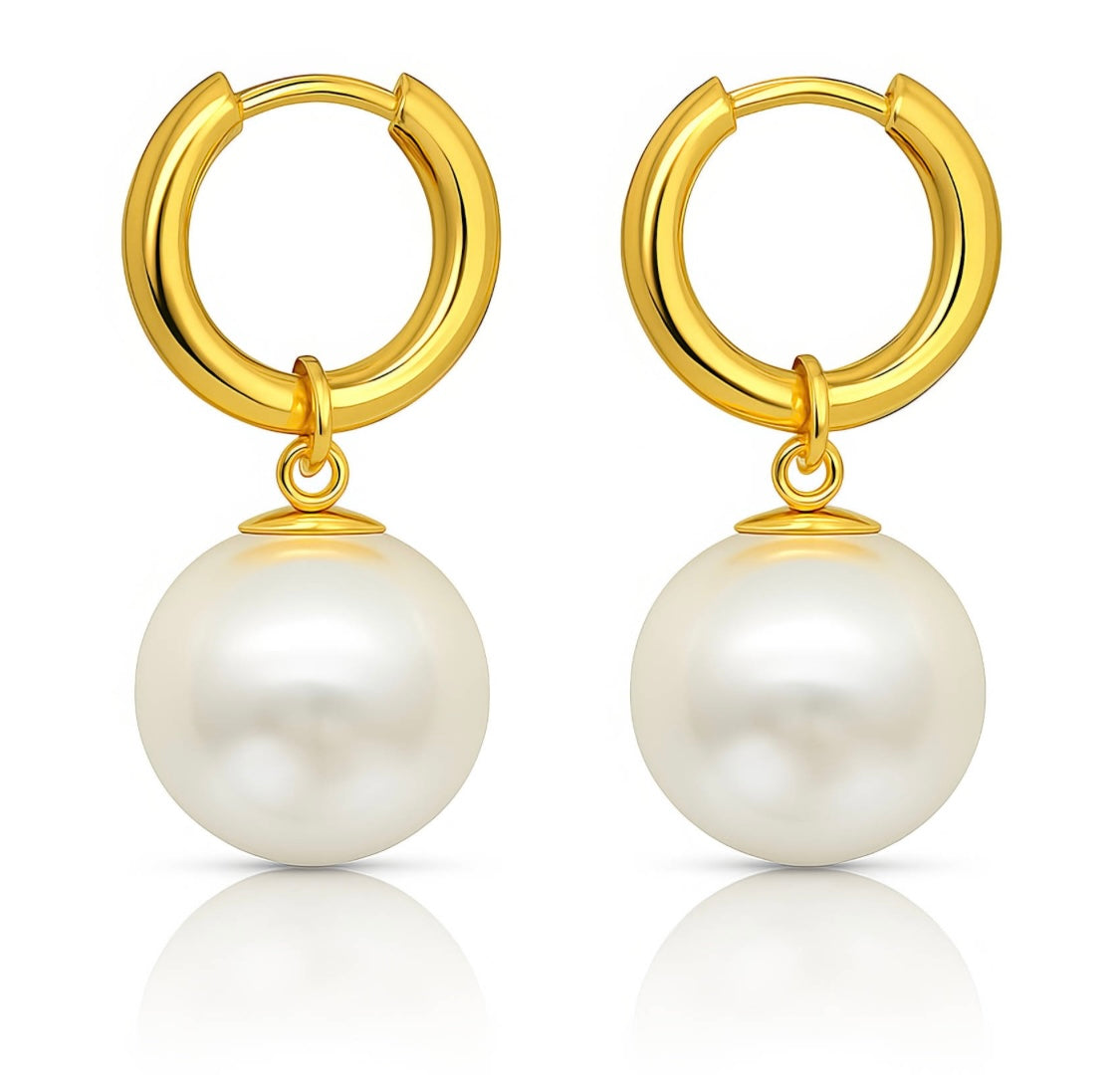 Perlen-Creolen – 18K Vergoldet, zeitlos & elegant