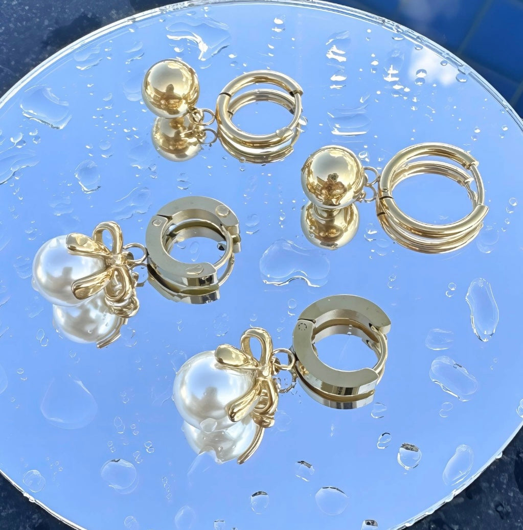 Kugel-Creolen – 18K Vergoldet mit minimalistischem Glanz