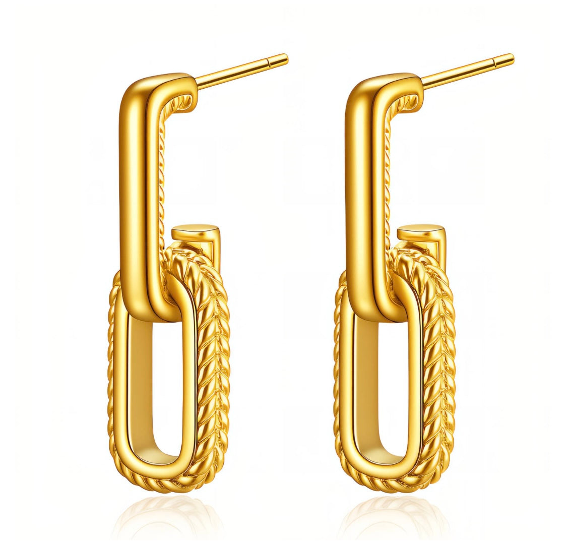 Glieder-Ohrringe im Statement-Design – 18K Vergoldet