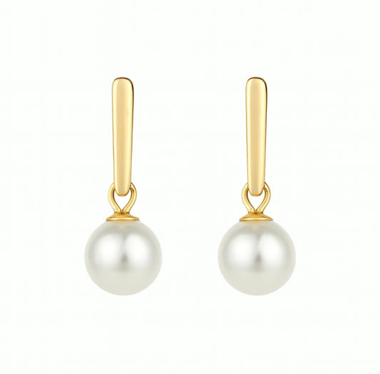 Perlen-Ohrringe – 18K vergoldet & Edelstahl