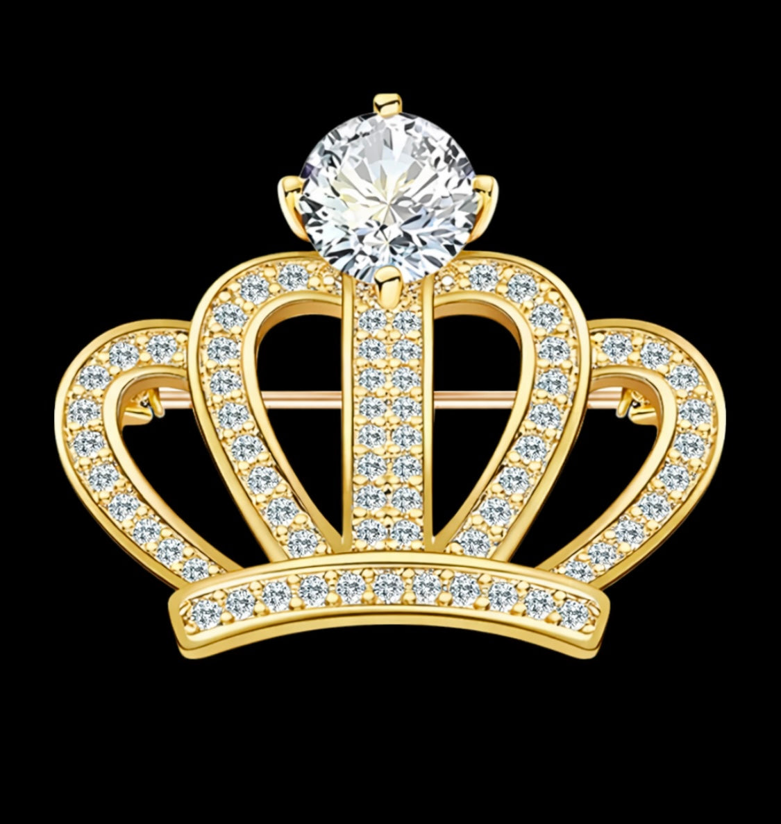 Goldene Krone Brosche mit Strass – Symbol für Selbstwert