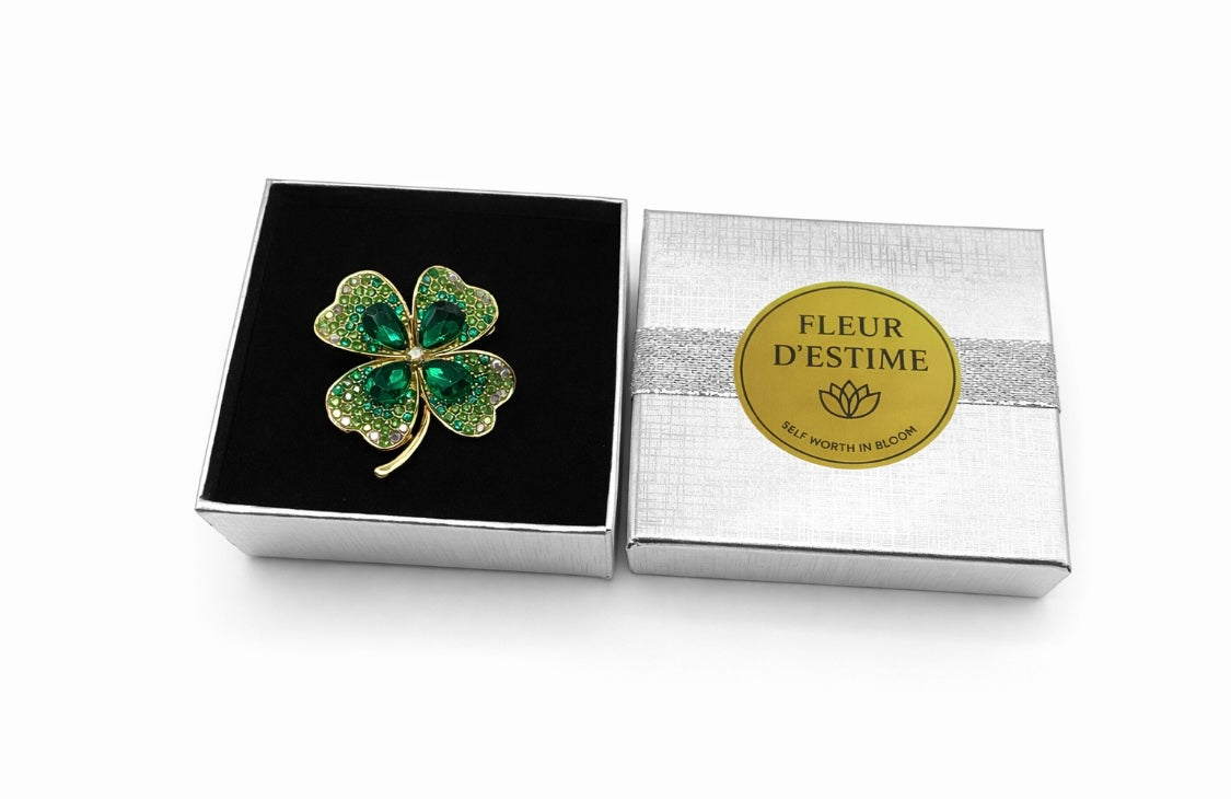 Glücks-Brosche Kleeblatt – Fleur d’Estime