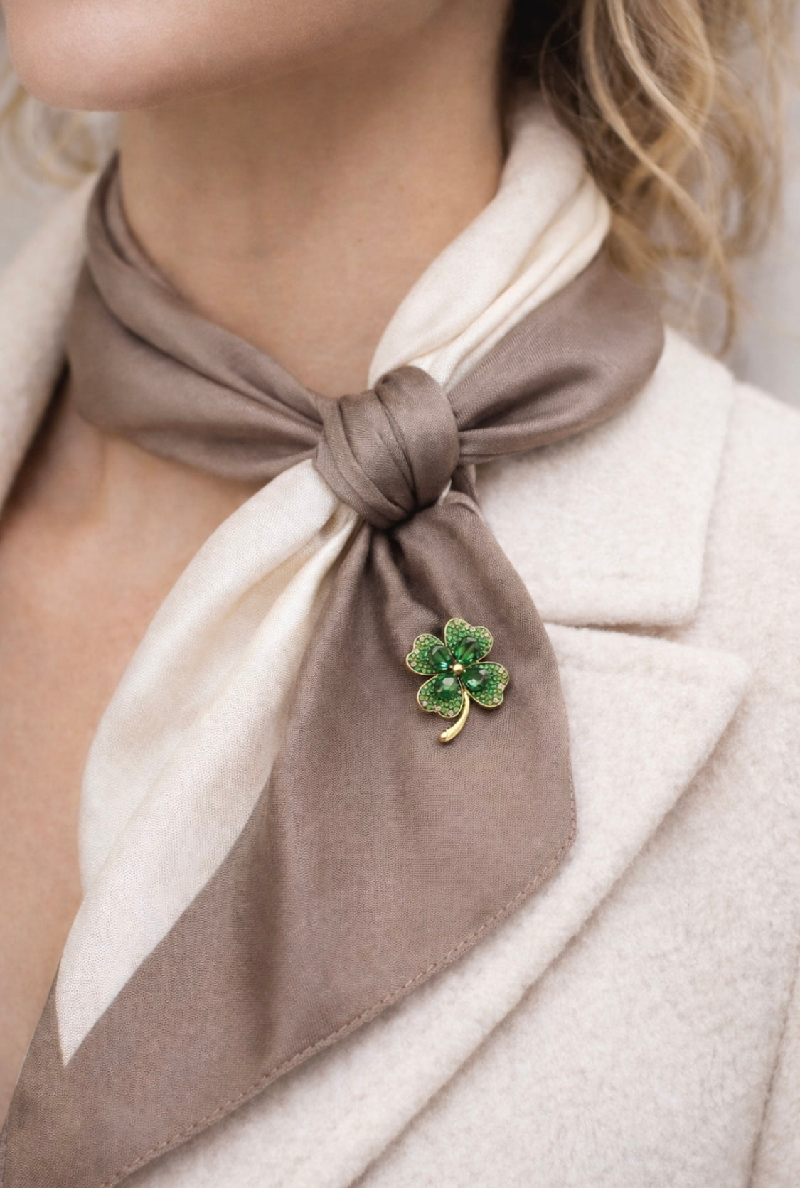 Glücks-Brosche Kleeblatt – Fleur d’Estime