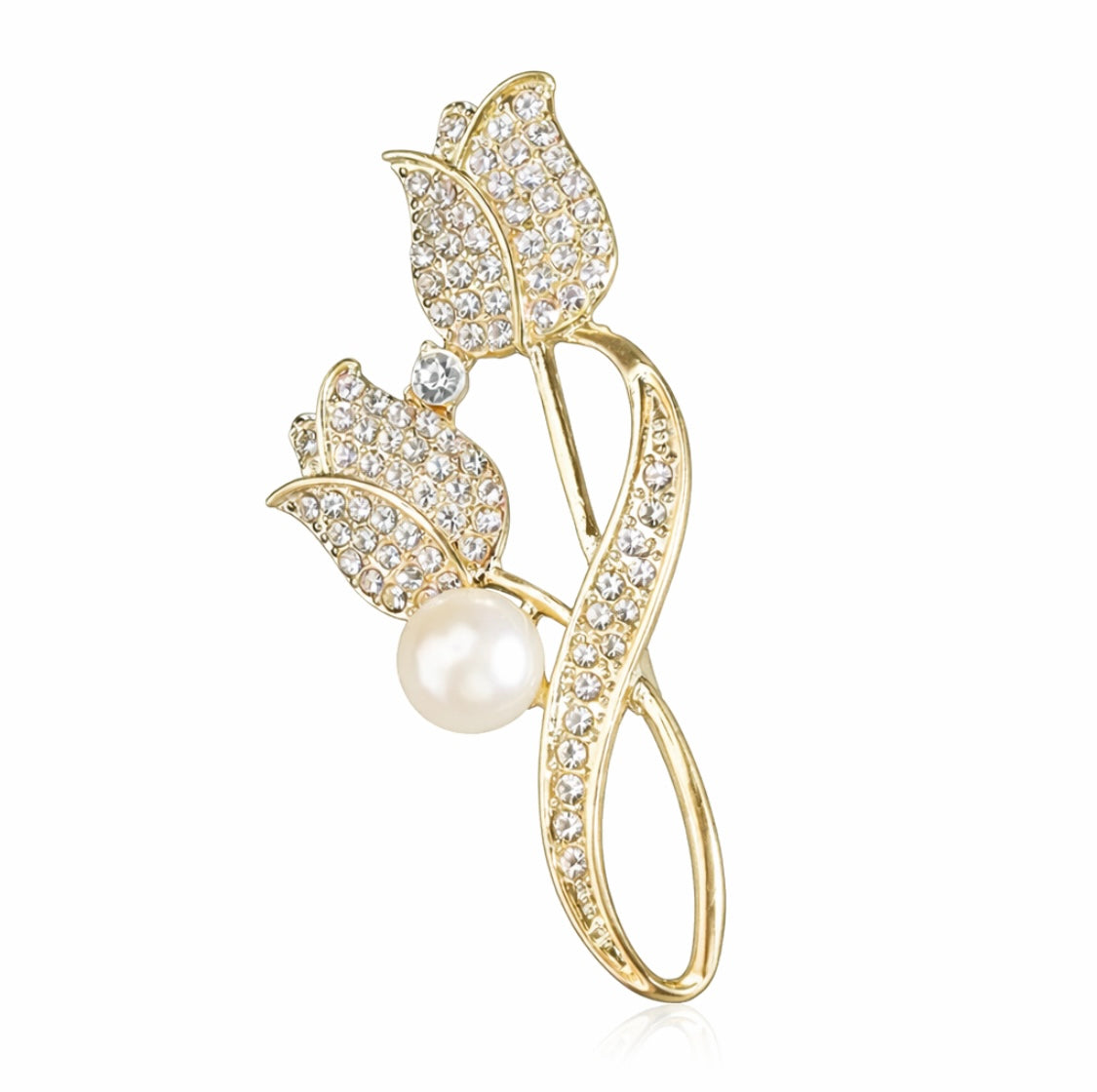 Blumen-Brosche mit Perle – Fleur d’Estime