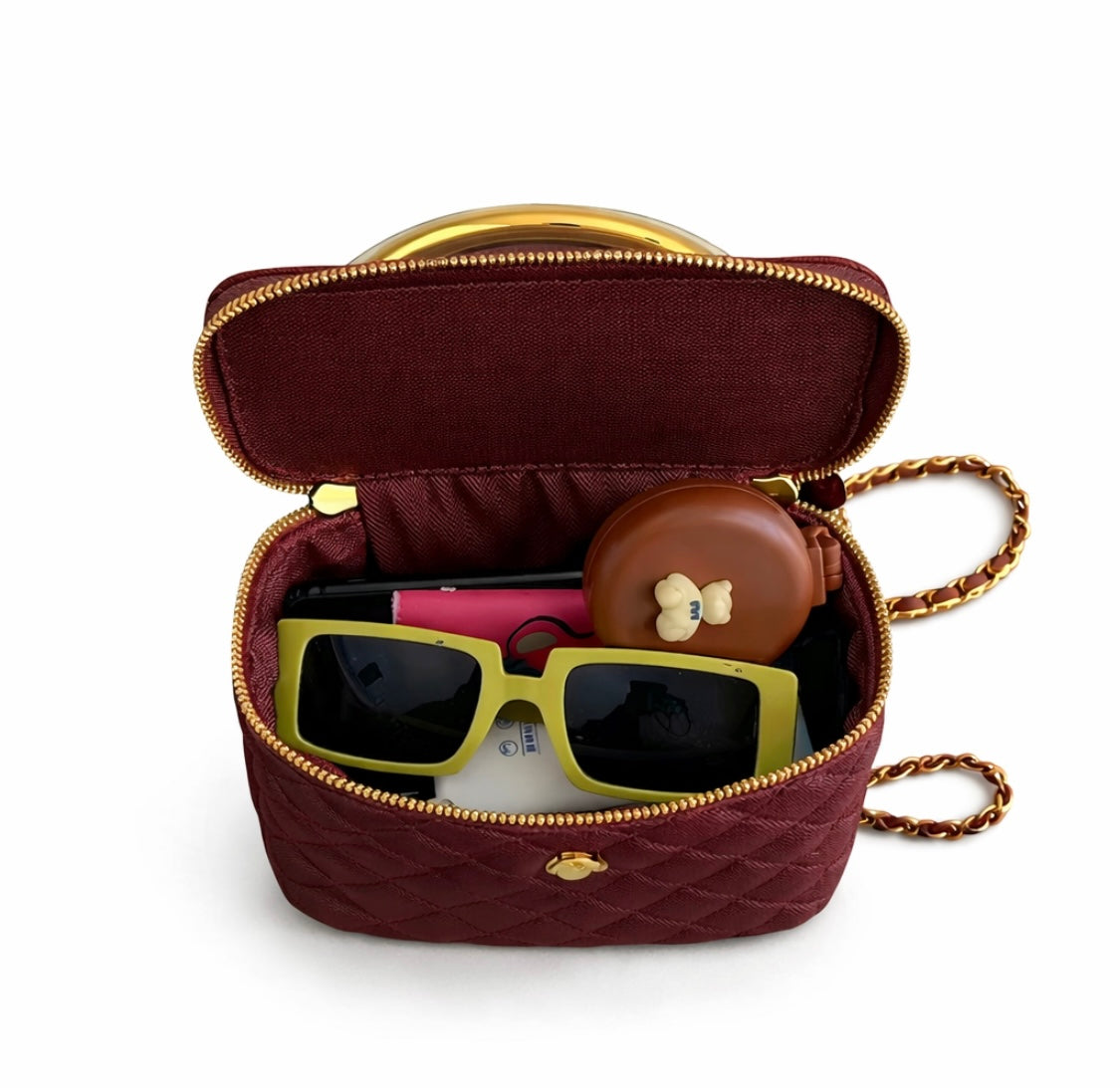 Luxuriöse gesteppte Handtasche aus Spaltleder