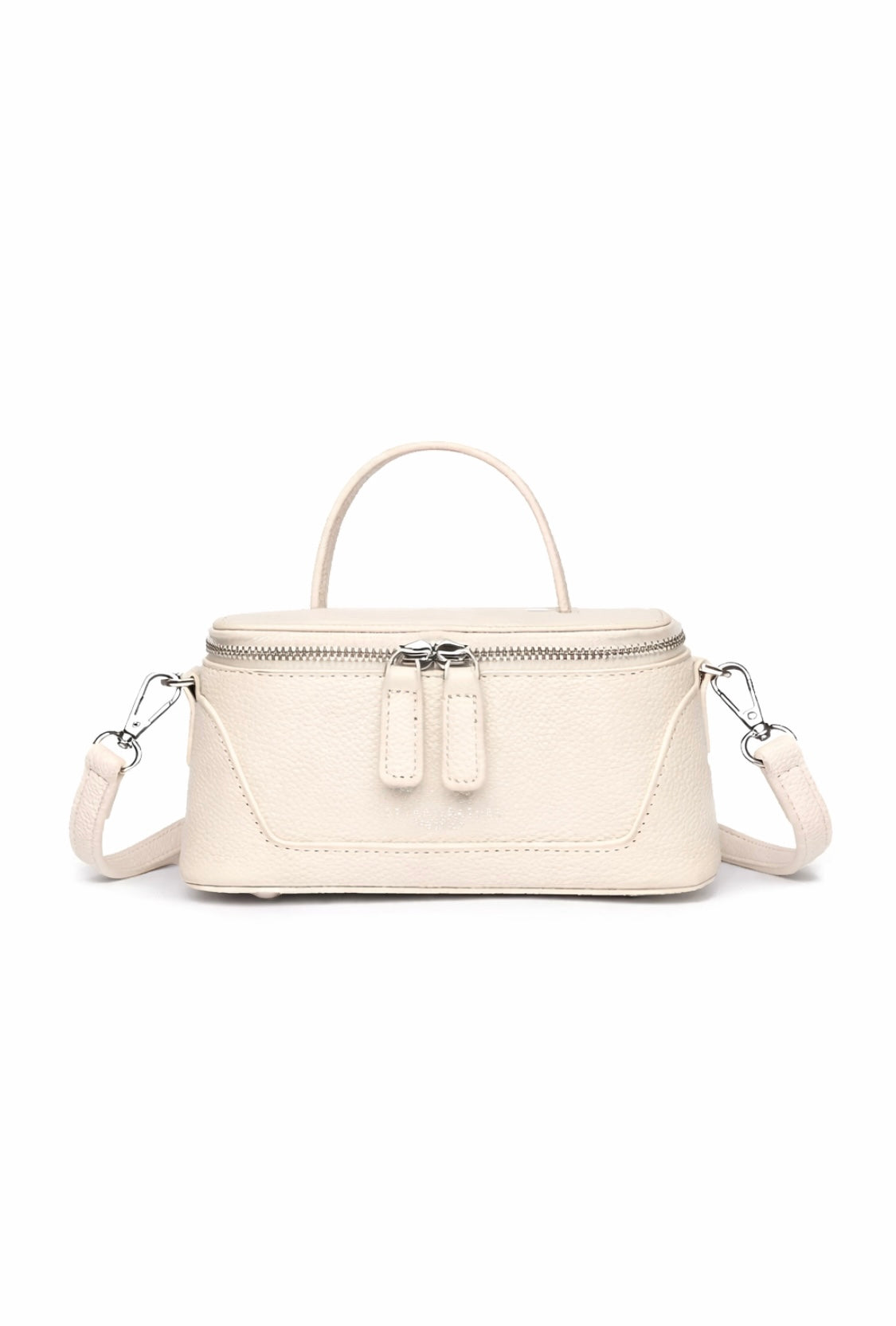 City Bag – Weich gepolsterte Handtasche aus echtem Leder in Beige